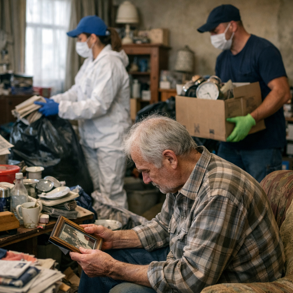 Débarras après syndrome de Korsakoff avec tri d’un logement encombré et accompagnement d’une personne âgée