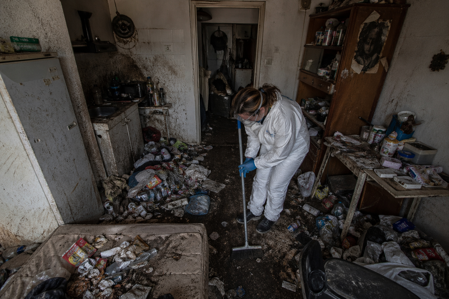 Organisation du nettoyage d’un logement encombré après syndrome de Korsakoff avec intervention de remise en ordre et assainissement