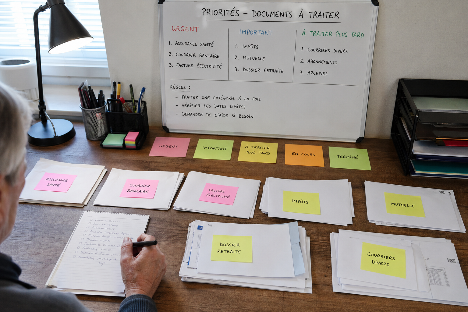 Organisation des priorités pour traiter les pièces d’un logement après un syndrome de Korsakoff