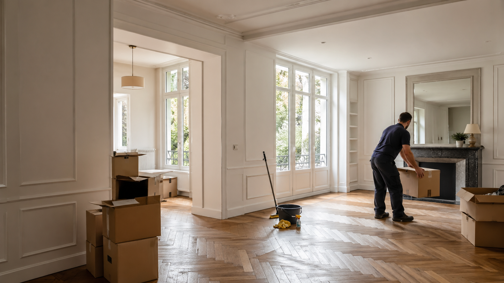 Remise en état d’un logement après décès avant une vente rapide avec débarras, nettoyage et cartons de tri