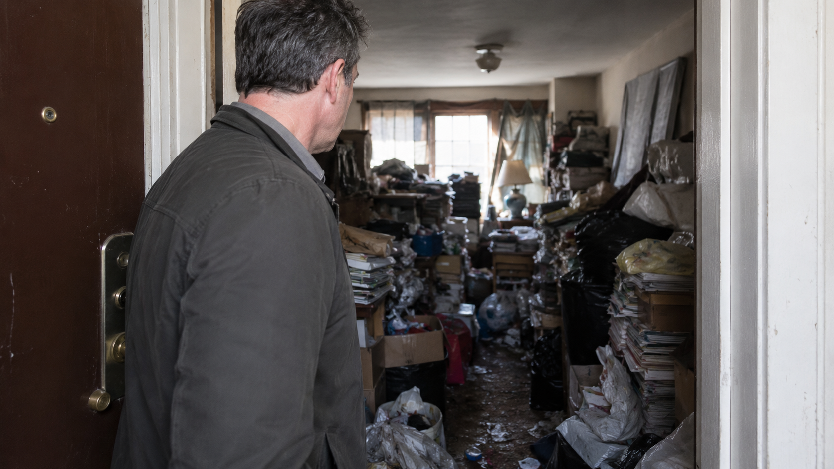 Propriétaire bailleur face à un syndrome de Diogène dans un logement loué Propriétaire bailleur découvrant un logement très encombré touché par un syndrome de Diogène
