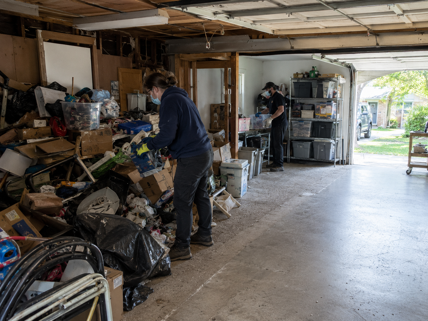 Remise en état d’un garage rempli à cause d’un syndrome de Diogène Remise en état d’un garage encombré à cause d’un syndrome de Diogène avec tri, nettoyage et désencombrement professionnel.
